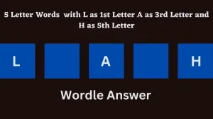 5 Letter Words with L as 1st Letter A as 3rd Letter and H as 5th Letter All Words List