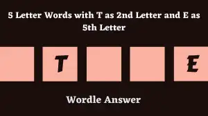 5 Letter Words with T as 2nd Letter and E as 5th Letter All Words List