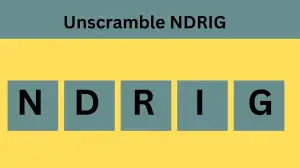 Unscramble NDRIG Jumble Word Today