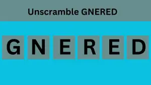 Unscramble GNERED Jumble Word Today