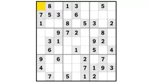 NYT Sudoku Easy Puzzle Today 10 November 2023