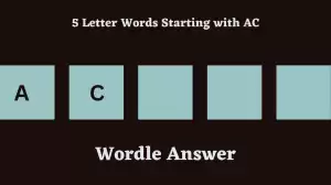 5 Letter Words Starting with AC All Words List