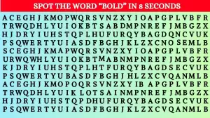 Challenge Your Observational Skills, Spot The Word Bold Within 8 Seconds!