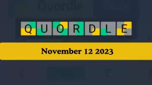 Quordle Daily Sequence Answer Today November 12 2023