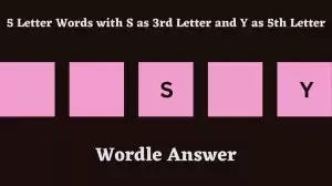 5 Letter Words with S as 3rd Letter and Y as 5th Letter All Words List