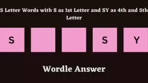 5 Letter Words with S as 1st Letter and SY as 4th and 5th Letter All Words List