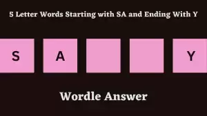 5 Letter Words Starting with SA and Ending With Y All Words List