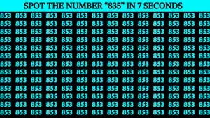 Optical Illusion Visual Test: Only 4k Vision People can Find the Number 835 in 7 Secs