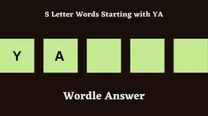 5 Letter Words Starting with YA All Words List