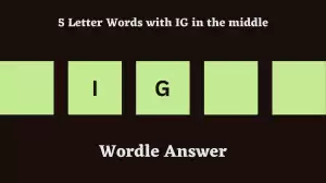 5 Letter Words with IG in the middle All Words List