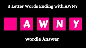 5 Letter Words Ending with AWNY All Words List