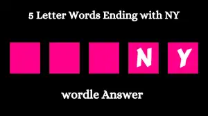 5 Letter Words Ending with NY All Words List