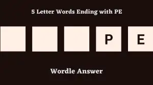 5 Letter Words Ending with PE All Words List