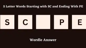 5 Letter Words Starting with SC and Ending With PE All Words List