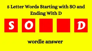 5 Letter Words Starting with SO and Ending With D All Words List