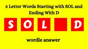 5 Letter Words Starting with SOL and Ending With D All Words List