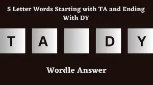 5 Letter Words Starting with TA and Ending With DY All Words List