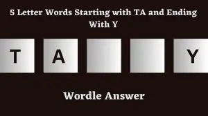 5 Letter Words Starting with TA and Ending With Y All Words List