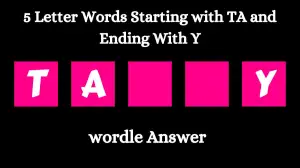 5 Letter Words Starting with TA and Ending With Y All Words List