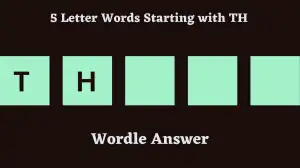 5 Letter Words Starting with TH All Words List