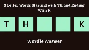 5 Letter Words Starting with TH and Ending With K All Words List