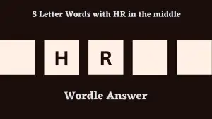 5 Letter Words with HR in the middle All Words List