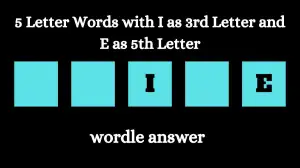 5 Letter Words with I as 3rd Letter and E as 5th Letter All Words List