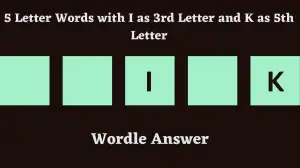 5 Letter Words with I as 3rd Letter and K as 5th Letter All Words List