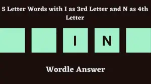 5 Letter Words with I as 3rd Letter and N as 4th Letter All Words List