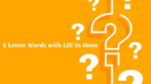 5 Letter Words with LIE in them All Words List