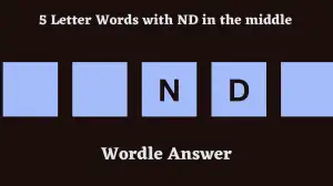 5 Letter Words with ND in the middle All Words List