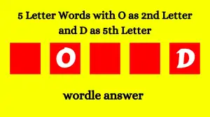 5 Letter Words with O as 2nd Letter and D as 5th Letter All Words List