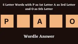 5 Letter Words with P as 1st Letter A as 3rd Letter and O as 5th Letter All Words List