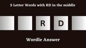 5 Letter Words with RD in the middle All Words List