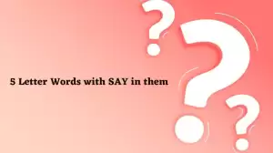 5 Letter Words with SAY in them All Words List