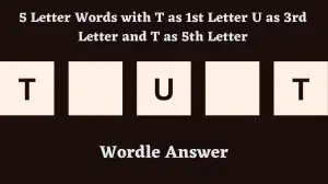 5 Letter Words with T as 1st Letter U as 3rd Letter and T as 5th Letter All Words List