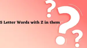 5 Letter Words with Z in them