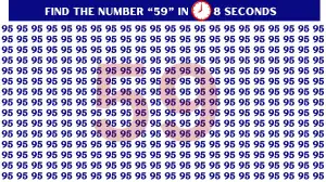 Brain Teaser For Geniuses:Can you Find the Number 59 in 8 Seconds