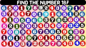 Brain Teaser Puzzle: Only 50/50 HD Vision People can Find the Number 187 in 12 Secs