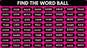 Brain Teaser Puzzle: Only 50/50 HD Vision People can Find the Word Ball in 12 Secs