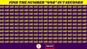 Brain Teaser Visual Test: Only 50/50 HD Vision People can Find the Number 448 in 10 Secs