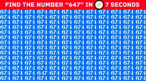 Brain Test: Only 1% of People With High IQ Can Spot The Hidden Number 647 In 7 Seconds!