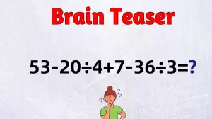 Can You Solve This Math Puzzle? Equate 53-20÷4+7-36÷3