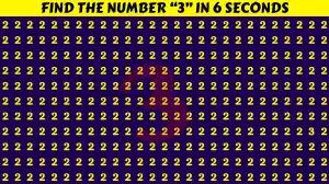 Do you have a sharp brain? Find the Number 3 in 6 Secs