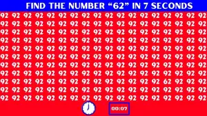 Mind-bending Brain Teaser Challenge You to Find the Number 62 in 7 Secs