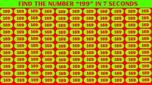 Observation Brain Challenge: Only A Human With 360 Vision Can Spot the Number 199 among 169 in 10 Secs