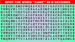 Observation Find it Out: If you have Sharp Eyes Find the Word CAKE in 12 Secs