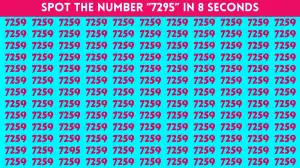 Observation Visual Test: Use Your Sharpest Eyes To Find The Hidden Number 7295 in 8 Secs