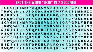 Observation Visual Test: Use Your Sharpest Eyes To Find The Hidden Word Skin in 7 Secs