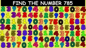 Number Illusion Brain Test:  If you have Sharp Eyes Find the number 785 in 20 Secs